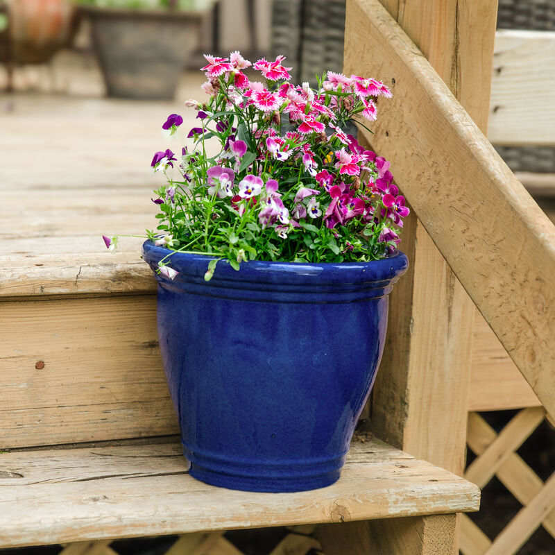 Sunnydaze Studio Glaze Ceramic Planter - Set of 2