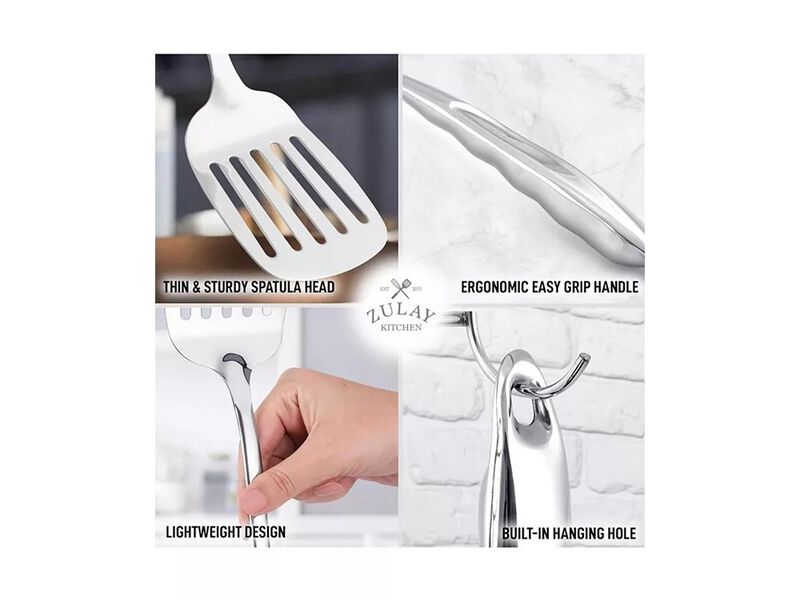 Zulay Kitchen Slotted Turner Metal Spatula