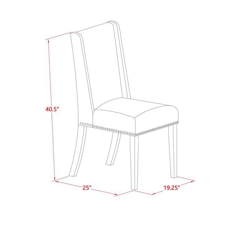 East West Furniture Dining Chair Walnut, FLP8T04