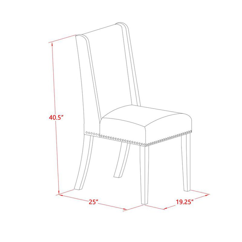 East West Furniture Dining Chair Walnut, FLP8T04
