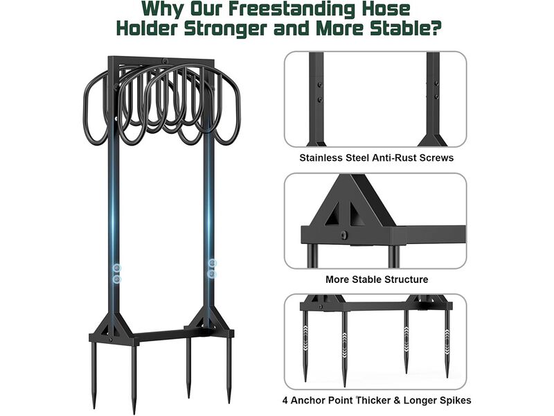 HeroicLion Garden Hose Holder Freestanding, Water Hose Holders