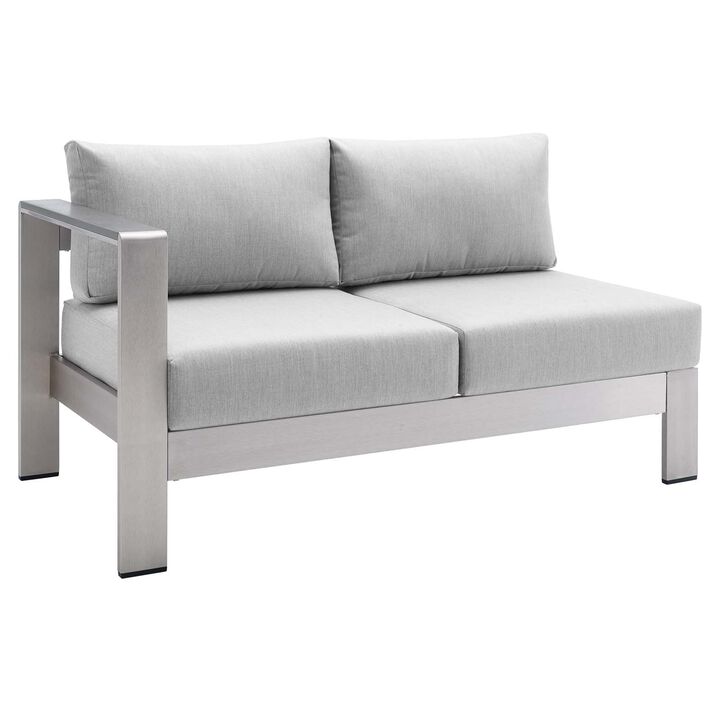 Modway - Shore Sunbrella® Fabric Aluminum Outdoor Patio Left-Arm Loveseat