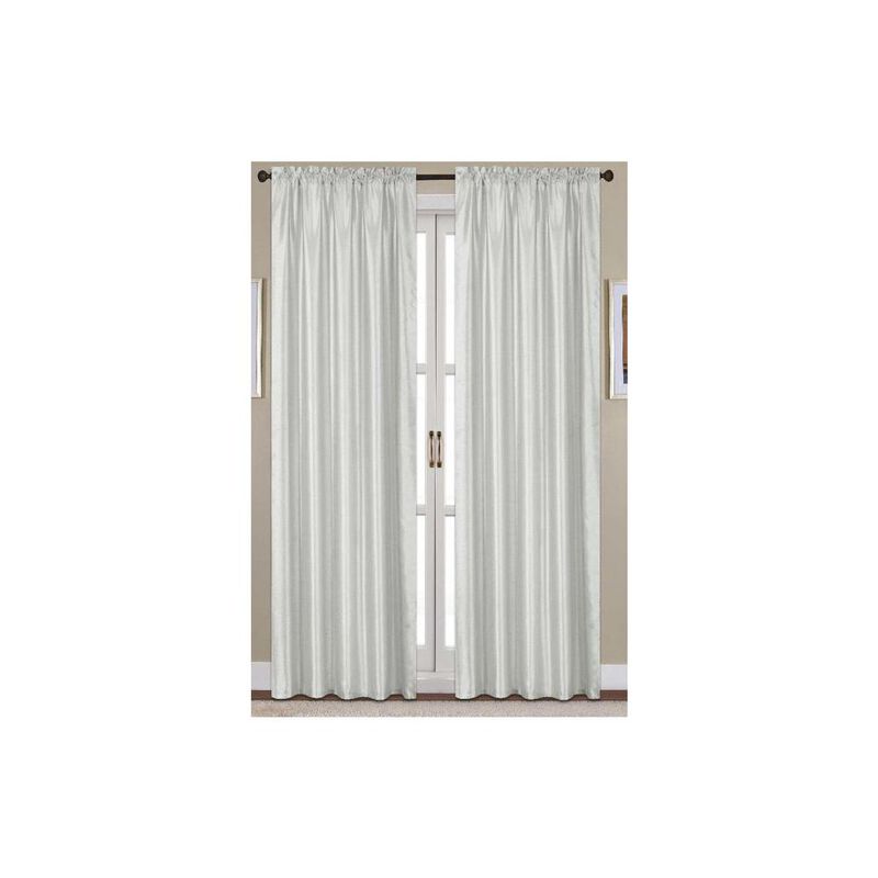 RT Designers Collection Nikki Faux Silk Rod Pocket Curtain Panel - 54 x 95, Green