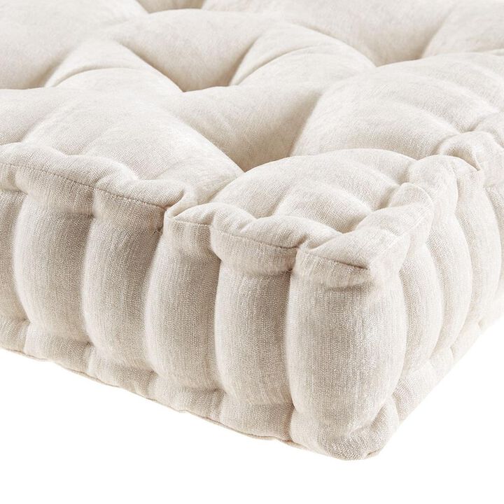 Belen Kox Azza Ivory Chenille Floor Pillow Cushion, Belen Kox