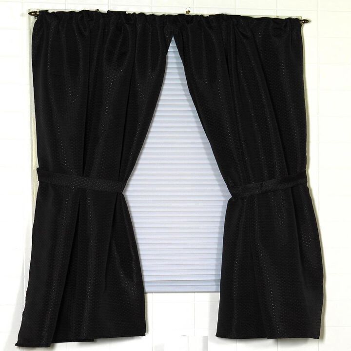 Carnation Home Fashions Home Decorative Lauren Diamond Piqued 100% Polyester Window Curtain