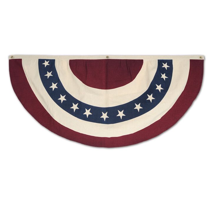 Pack of 6 White and Red Patriotic Americana Bunting Hanging Decors 48"