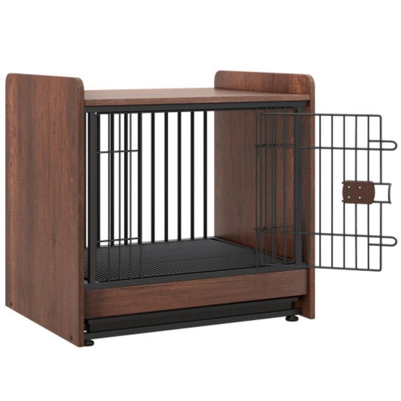 Indoor Dog Crate with Removable Tray and Lockable Door for Pets
