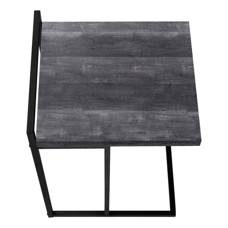 Monarch Specialties I 3633 Accent Table, C-shaped, End, Side, Snack, Living Room, Bedroom, Metal, Laminate, Black, Contemporary, Modern