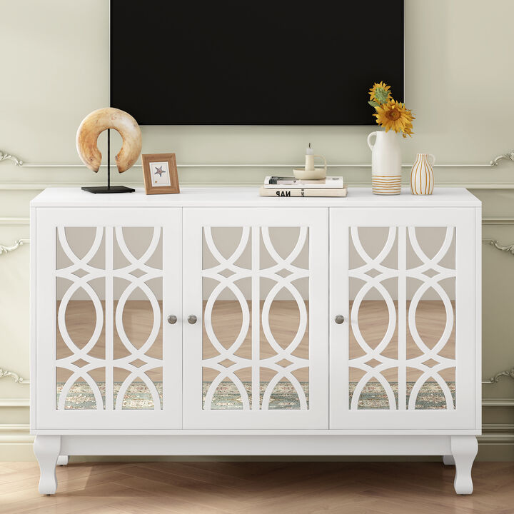 Merax Modern Mirrored TV Stand Storage Cabinet