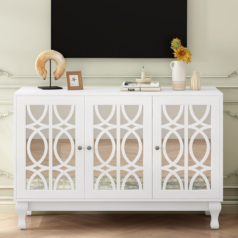 Merax Modern Mirrored TV Stand Storage Cabinet