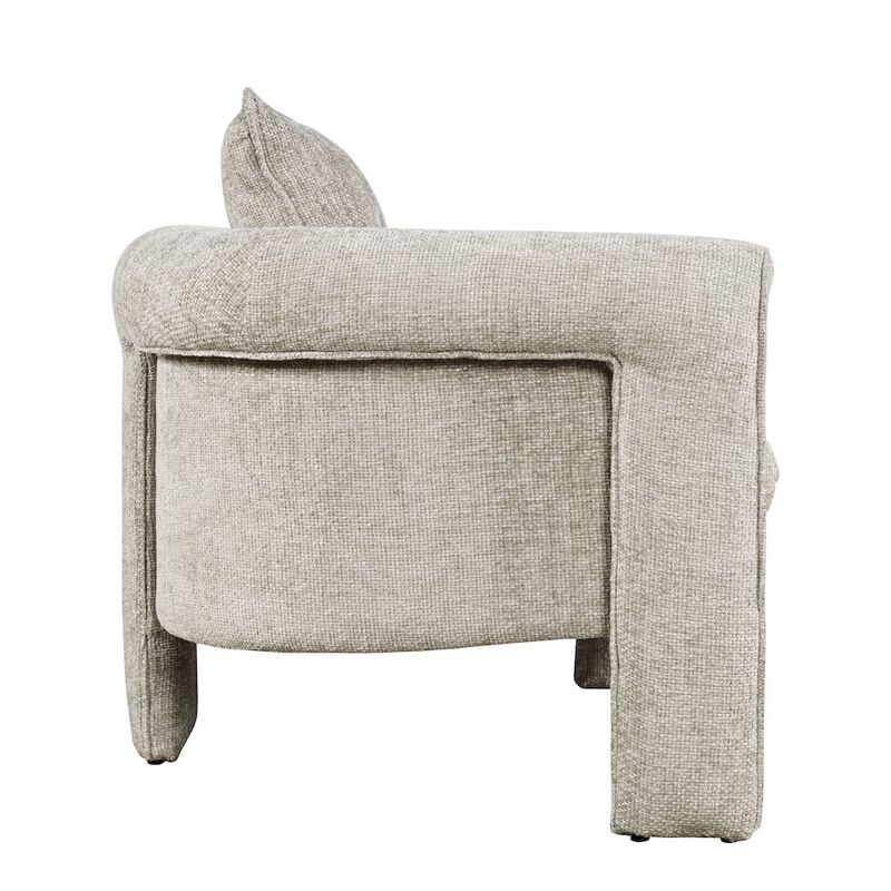 Jofran Adley Modern Upholstered Vintage Accent Armchair with Pillow