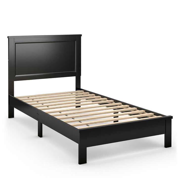 Twin Size Platform Bed Frame with Rubber Wood Leg