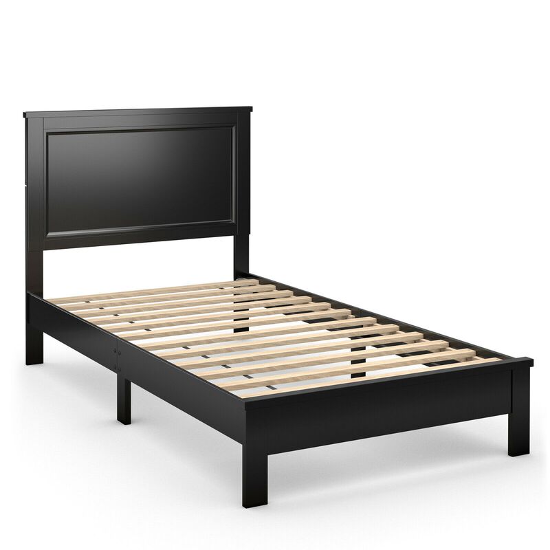 Twin Size Platform Bed Frame with Rubber Wood Leg