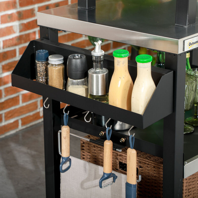 Streamdale Versatile Outdoor Grill Cart with Spacious Cooking Surface & Storage