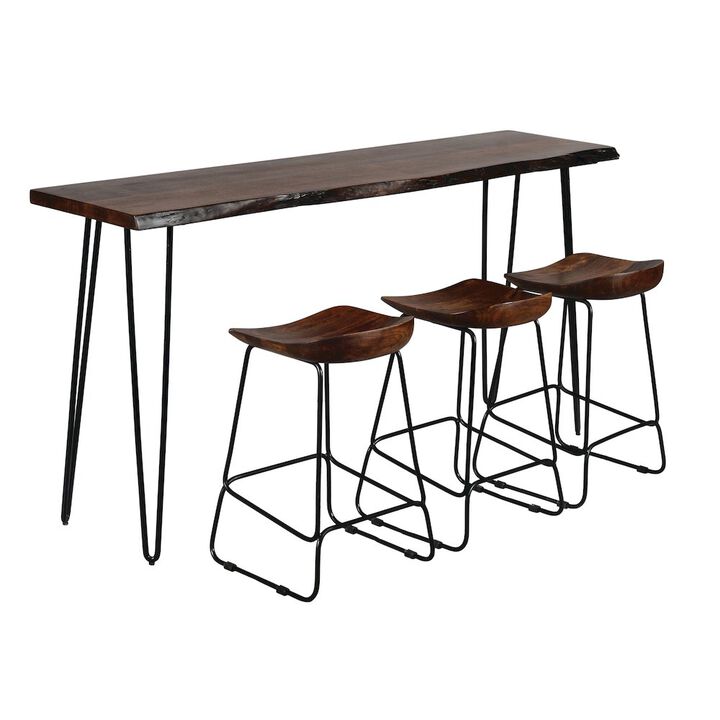 Jofran Nature's Edge Solid Acacia Four Piece 72 Counter Height Dining Set