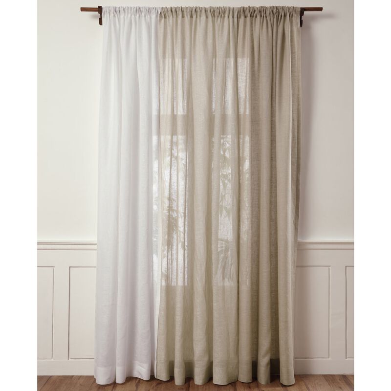 Solino Home 100% Pure Linen Sheer Curtain for Thanksgiving, Christmas