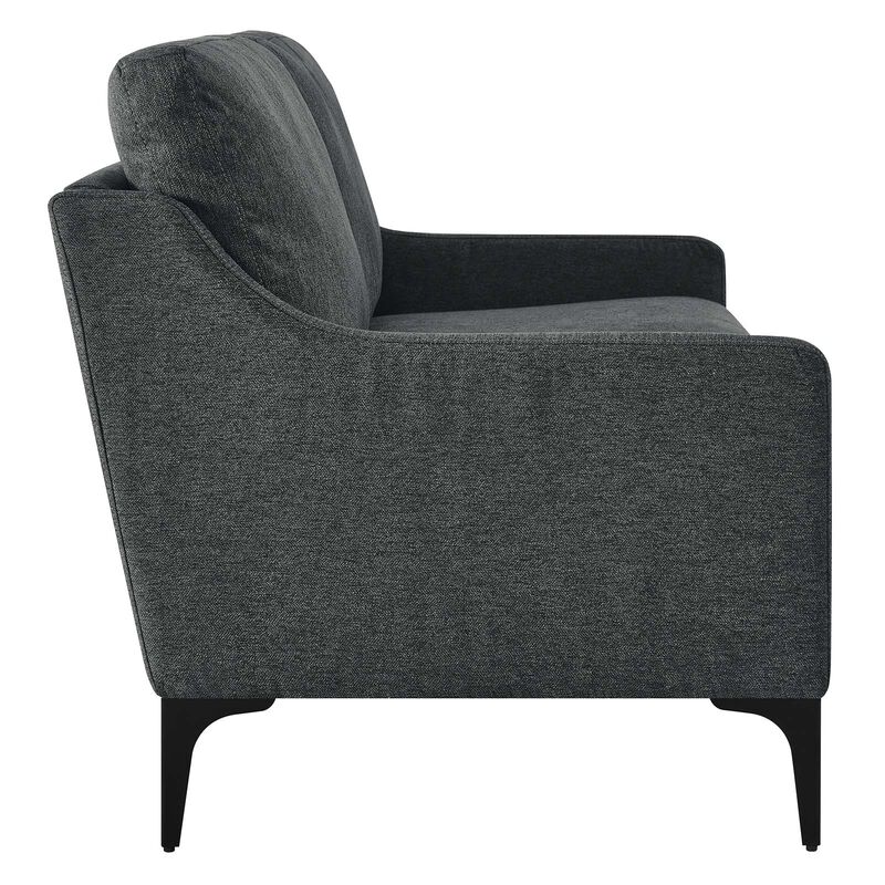 Corland Upholstered Fabric Loveseat Gray