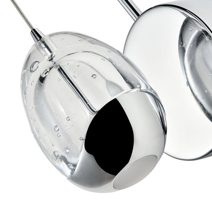 VONN Lighting Integrated LED Wall Sconce Light with Clear Glass Shade in Polished Chrome