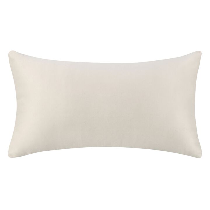 Slick Lumbar Accent Throw Pillow, 14x26 Ivory Recycled Textured Fabric - Benzara