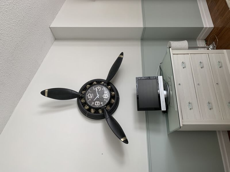 Metal Airplane Propeller Wall Décor clock, Vintage Wrought Iron Aviation Clock Wall Art Decor
