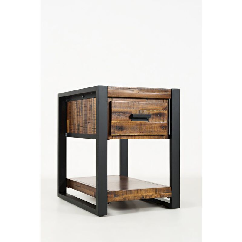 Loftworks Modern Acacia Chairside Table with Drawer