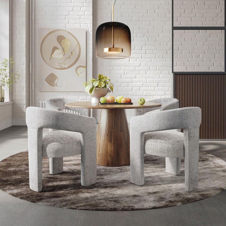 Jofran Modern Luxury Jacquard Fabric Upholstered Sculpture Armchair