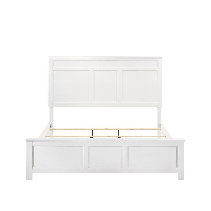 New Classic Furniture Furniture Andover Contemporary Solid Wood 5/0 Queen Bed in White