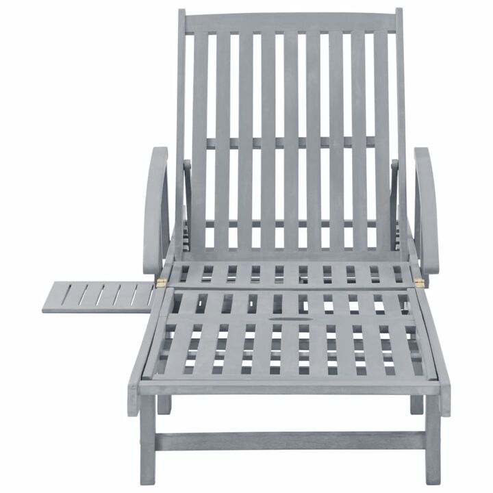 vidaXL Garden Sun Lounger Gray Solid Acacia Wood