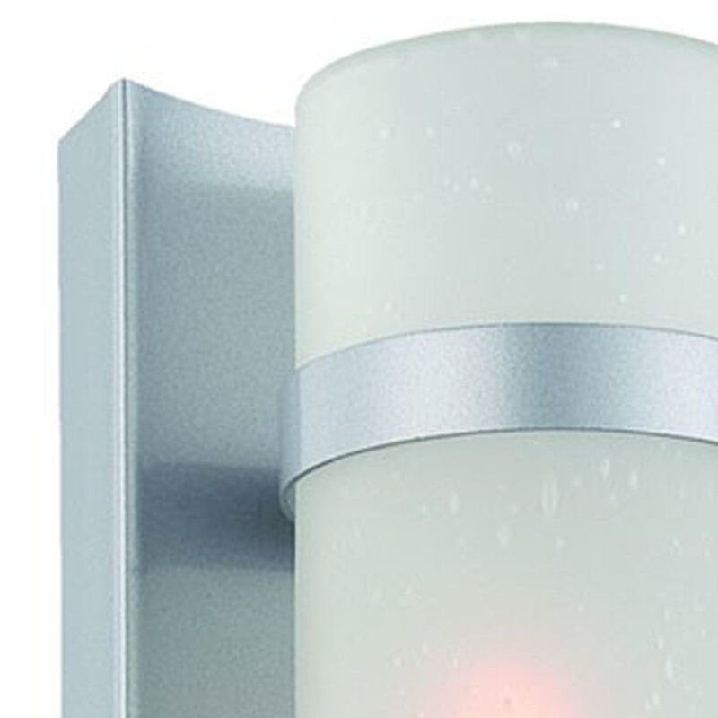 Hivvago Brushed Silver and White Glass Wall Sconce