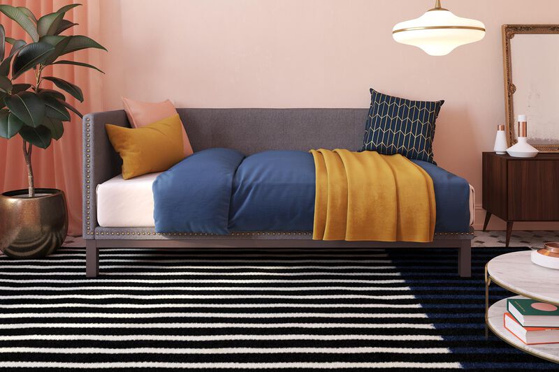 Atwater Living Doris Upholstered Daybed, Gray Linen