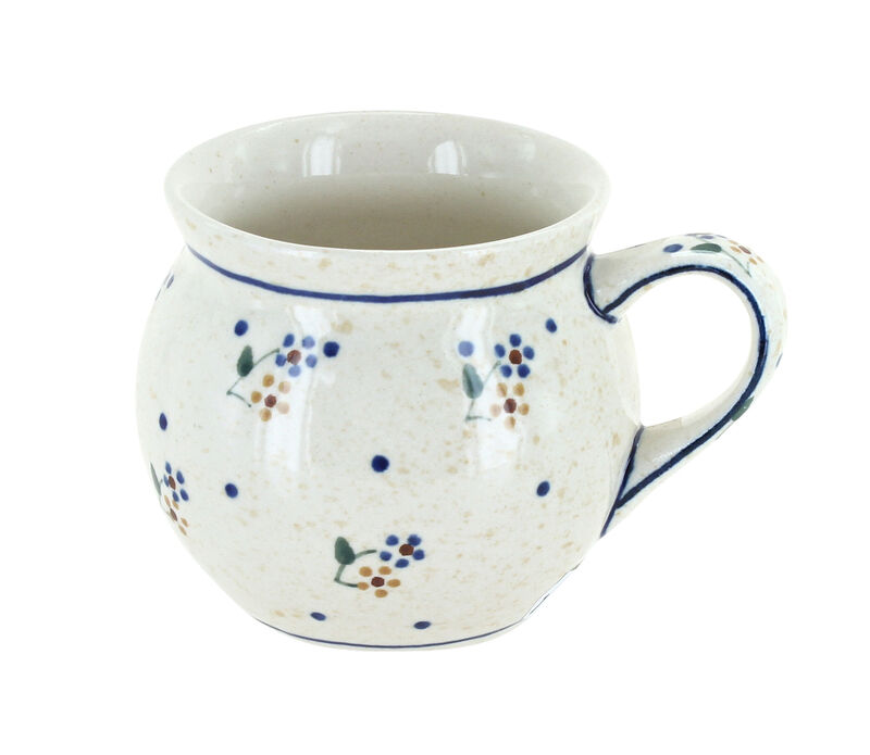 Blue Rose Polish Pottery Nature Small Bell Shape Mug