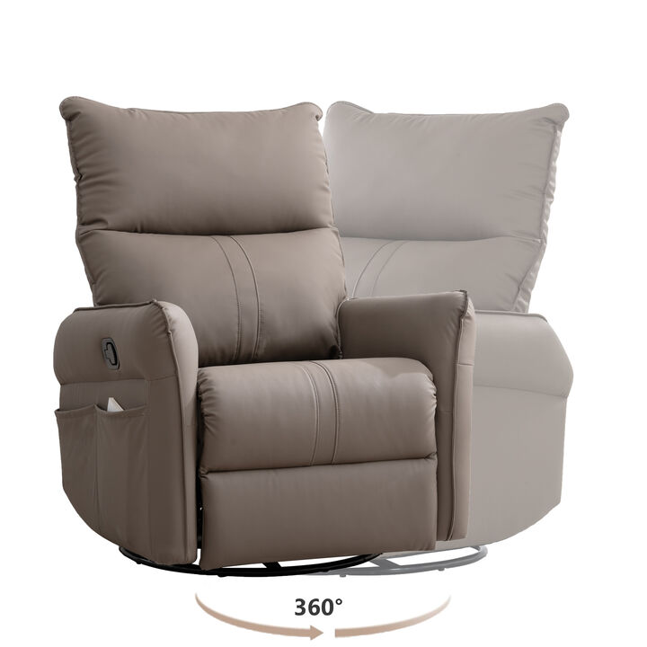 Modern Swivel Recliner Chair with Side Pocket