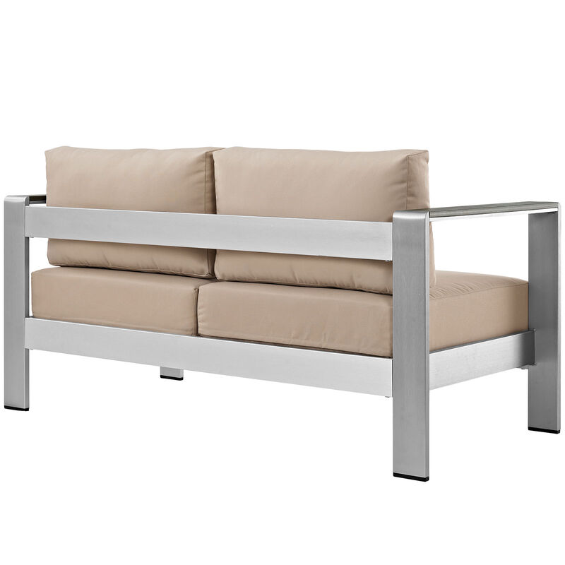 Modway - Shore Outdoor Patio Aluminum Loveseat