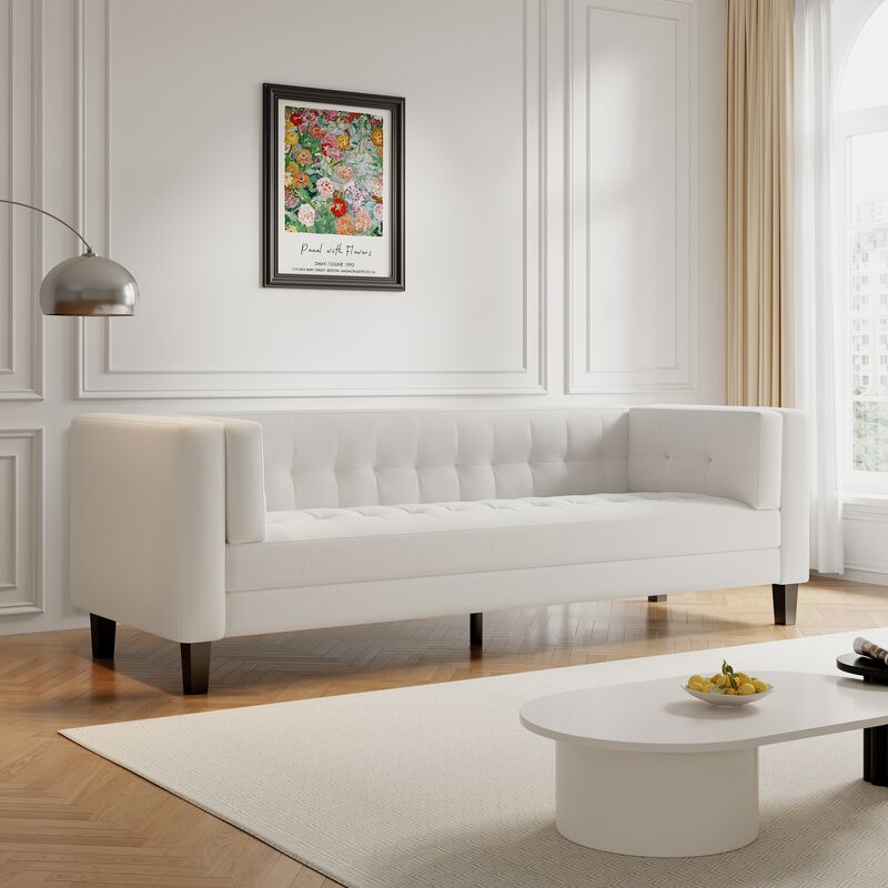 Merax Upholstered Tufted Coach Velvet Sofa