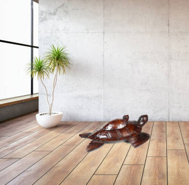 Teak/ Mahogany           Turtle  Statue