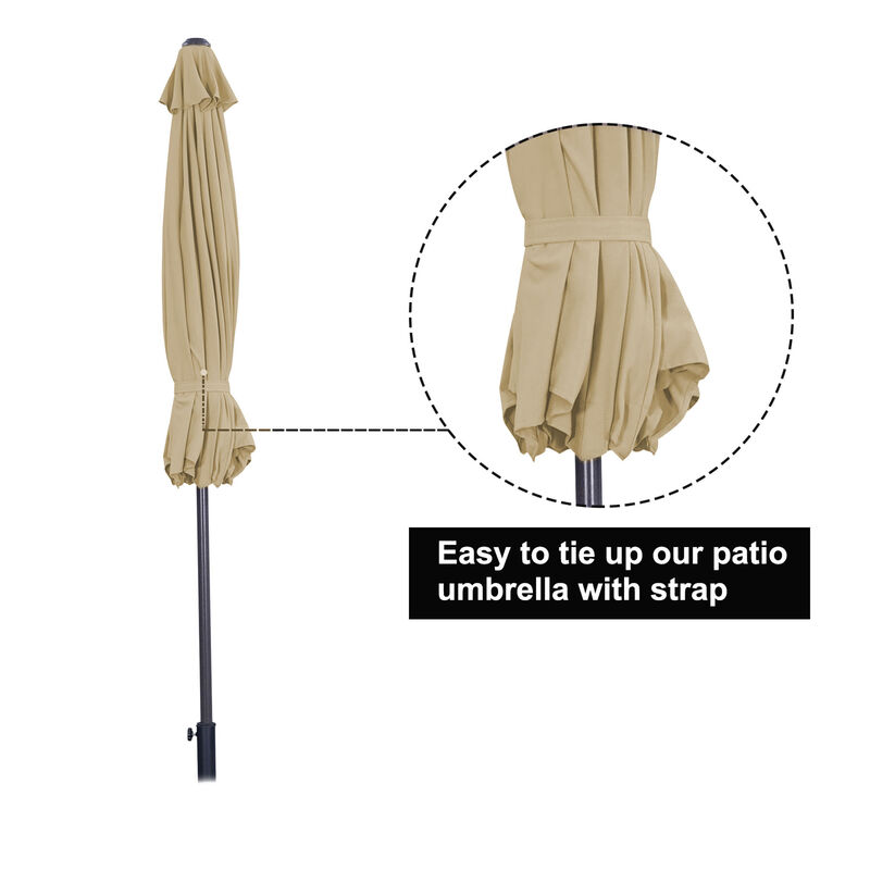 Mondawe 9ft Patio Umbrella Outdoor Umbrella Patio Market Umbrella with Push Button Tilt and Crank