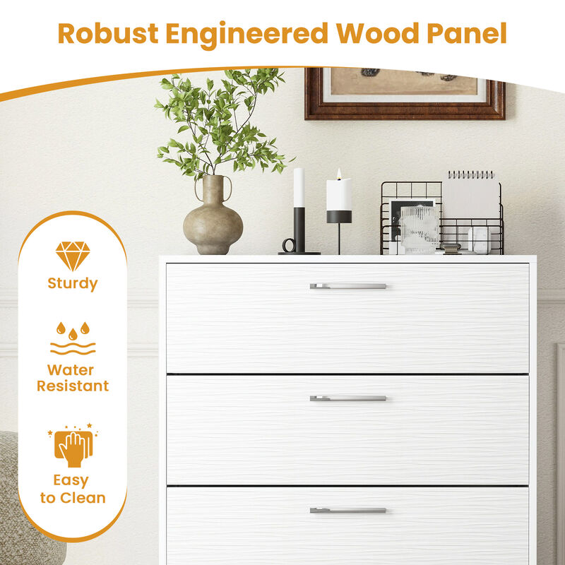 4 Drawer Storage Cabinet with Metal Legs Handles with Anti-Toppling Devices