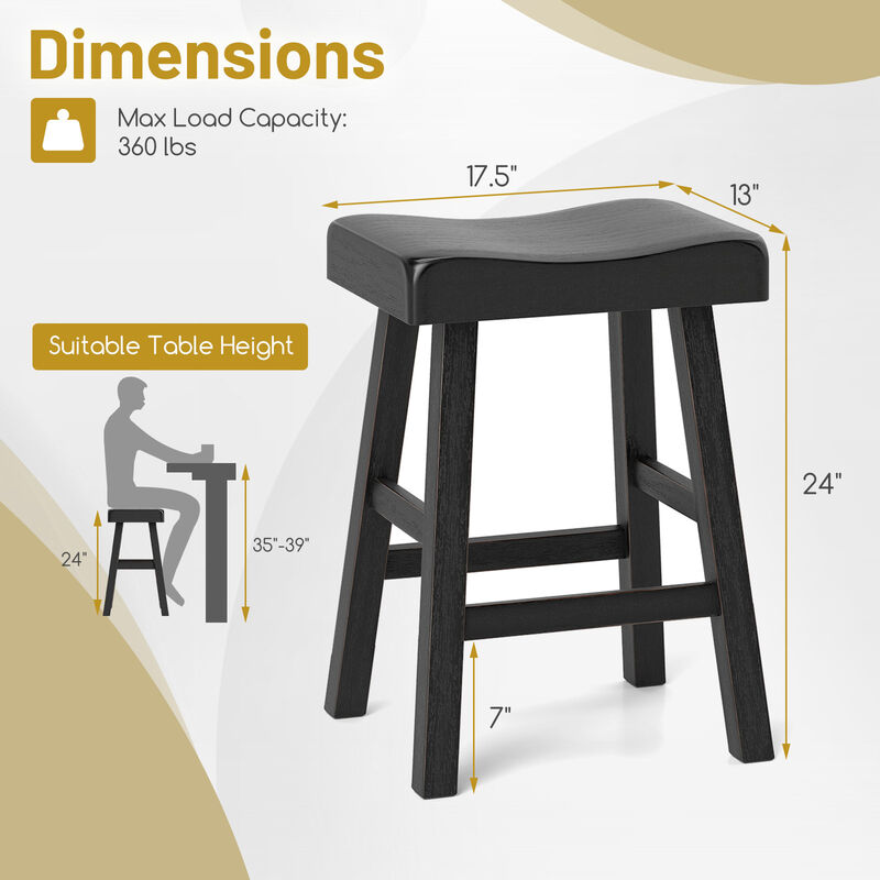Counter Height Stools Set of 2 with Footrest for Restaurant Cafe Pub