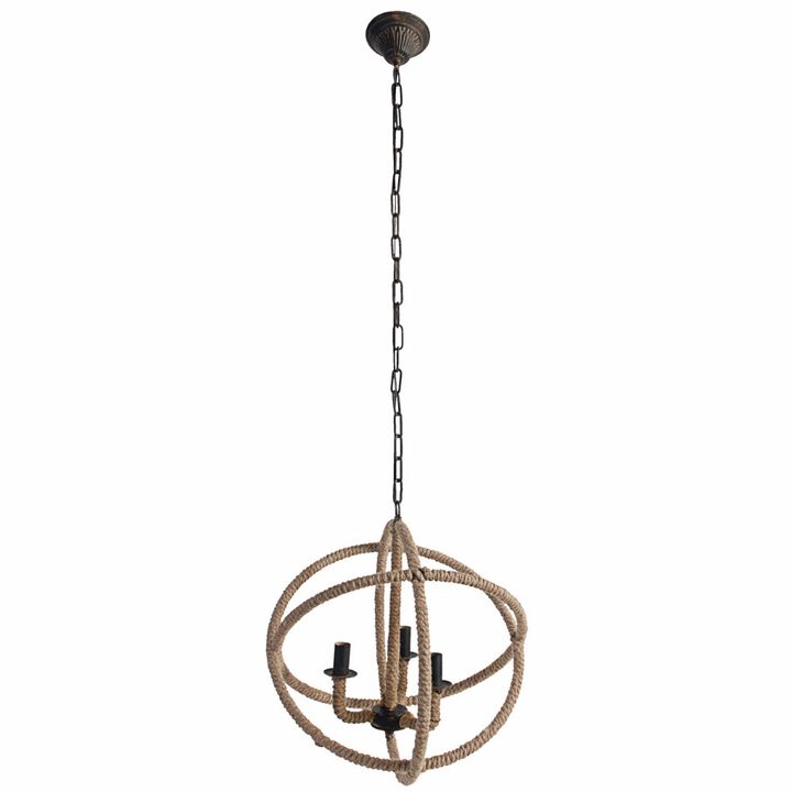 Impressive Cade 3 Light Roped Chandelier-Benzara