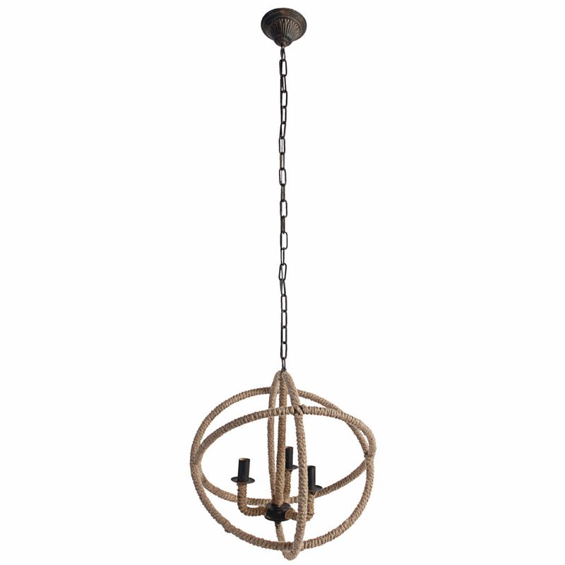 Impressive Cade 3 Light Roped Chandelier-Benzara