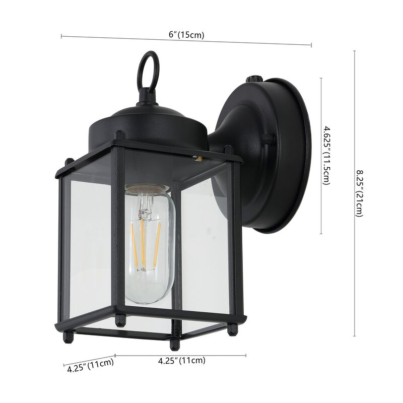 Boston 1-Light Farmhouse Industrial Iron/Glass Outdoor LED Sconce