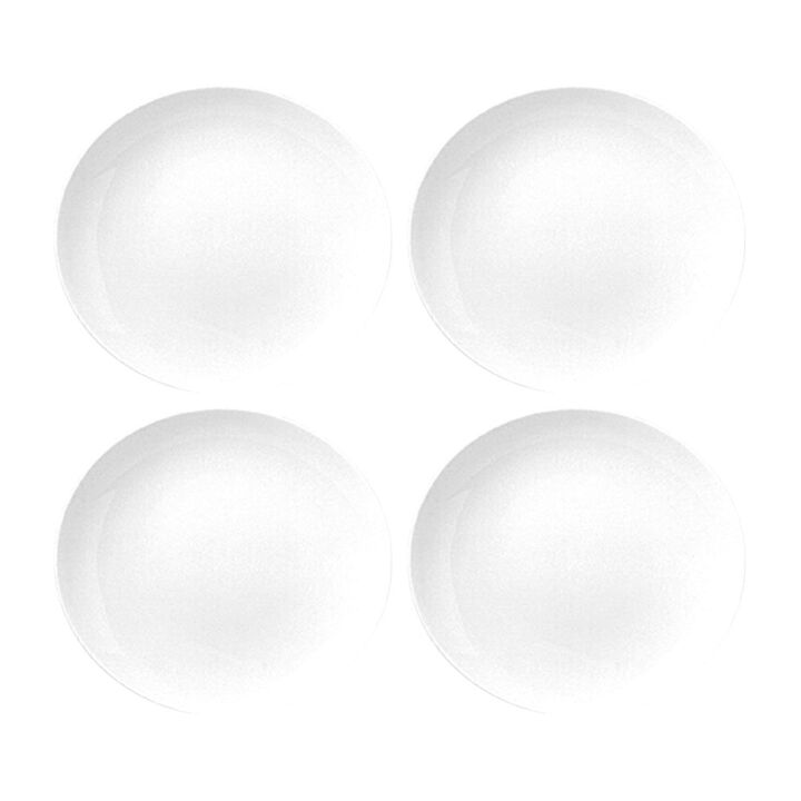 Porcelain Delta-Coupe 11" x 10" Oval White Porcelain Plate (Set of 4)