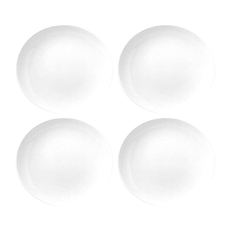 Porcelain Delta-Coupe 11" x 10" Oval White Porcelain Plate (Set of 4)