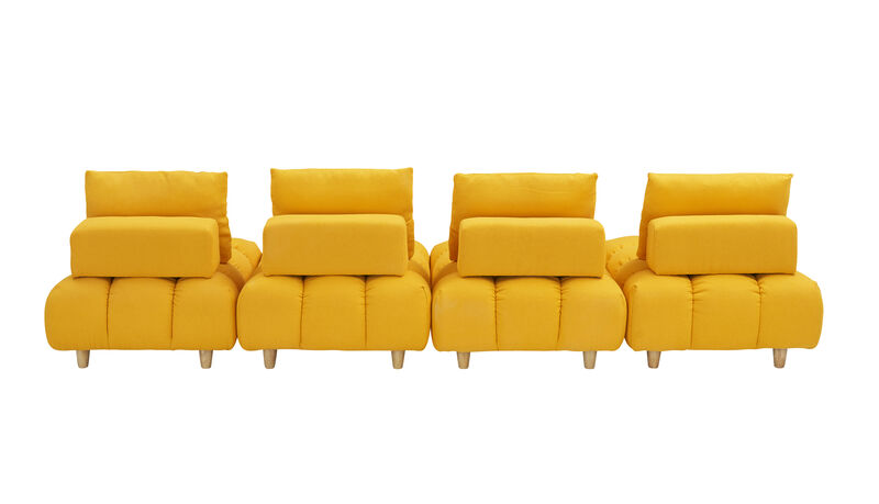 Merax 4 Seats Free Combination Teddy Fabric Sofa