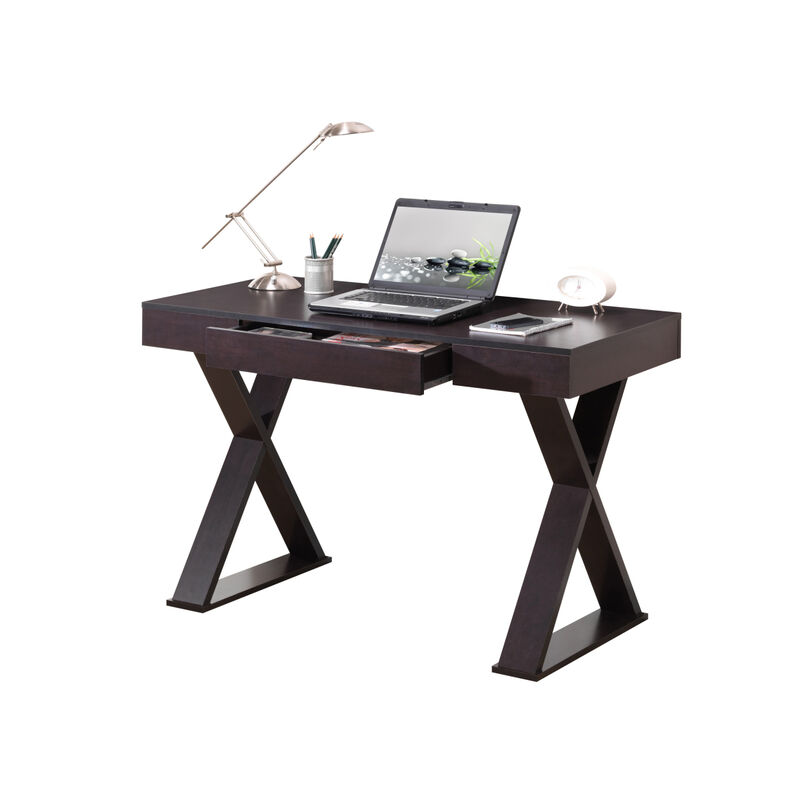 Trendy Writing Desk with Drawer, Espresso