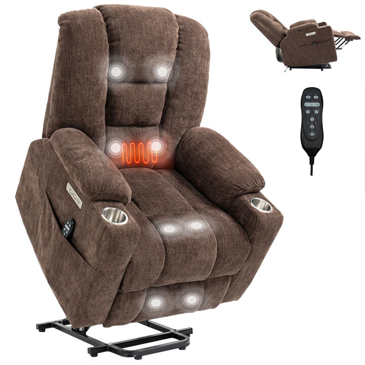 Mondawe Large Power Lift Recliner Chair with Massage and Heat for Elderly, Overstuffed Wide Recliners with USB and Type C Ports Mondawe Large Power Lift Recliner Chair with Massage and Heat for Elderly, Overstuffed Wide Recliners with USB and Type C Ports