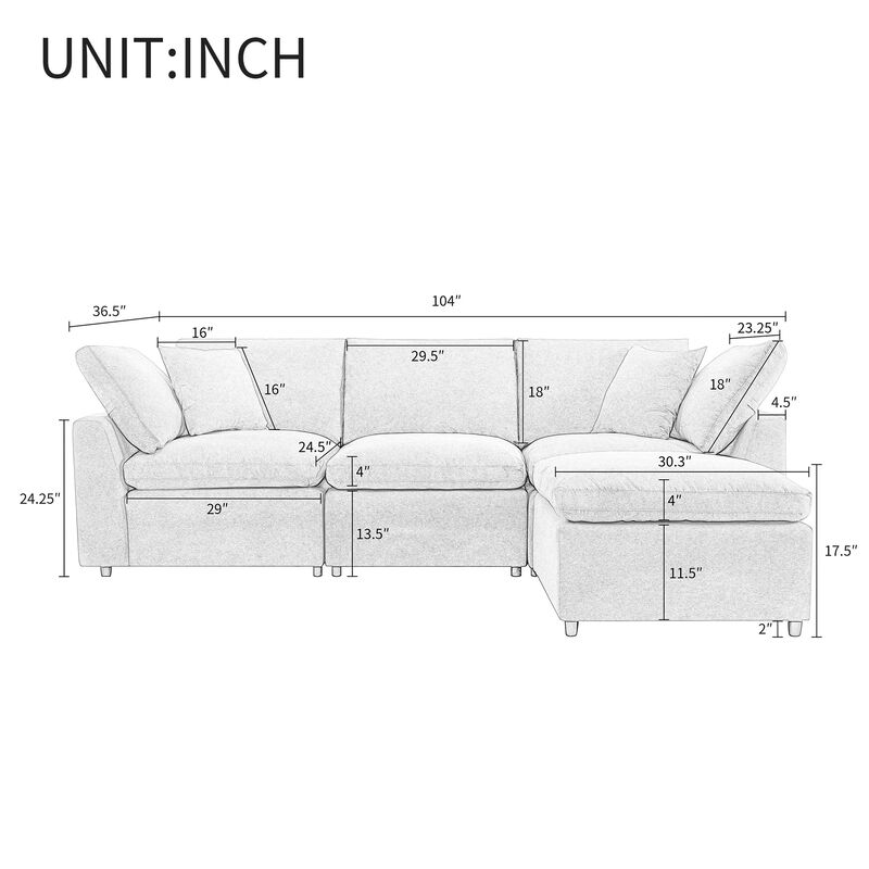 Merax Upholstery Convertible Sectional Sofa