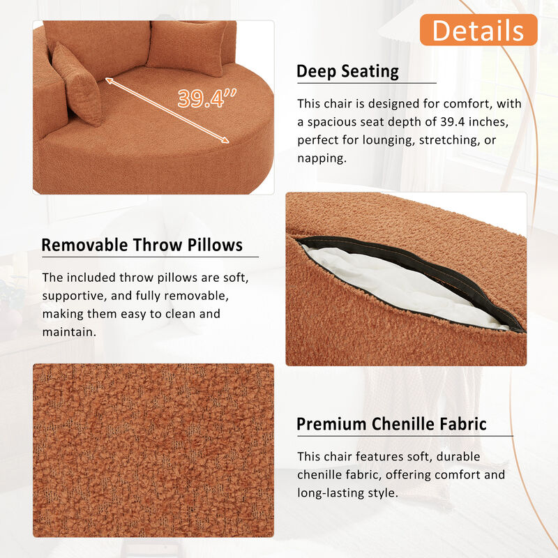Merax Swivel Round Sofa Accent Barrel Chair for Living Room