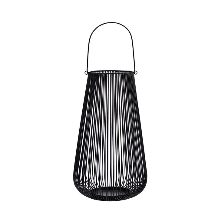 Nearly Natural 20-in Vintage Black Metal Wire Votive Tea Lantern Candle Holder