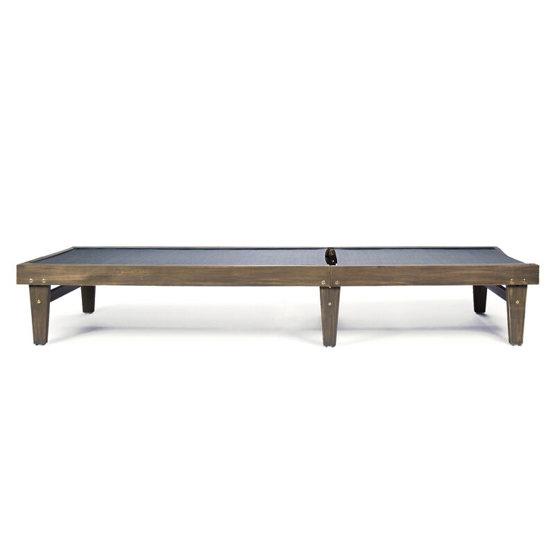 Merax Wood Frame Outdoor Mesh Chaise Lounge